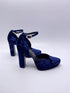 Lodi tizis pumps platform fluweel blauw